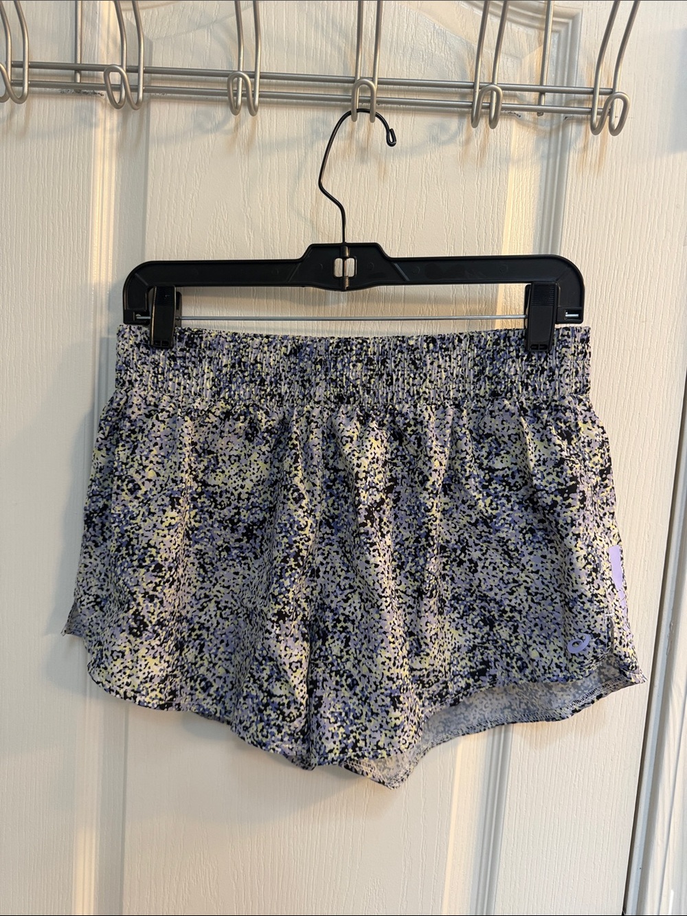 Asics Lavender, Navy and Cream Speckle Athletic Shorts